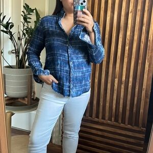 ANTHROPOLOGIE x Cloth & Stone Cotton Button Front Plaid. S‎